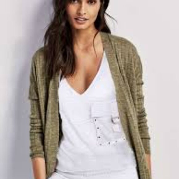 Women's Gray Open Front Sweater - Picture 4 of 4